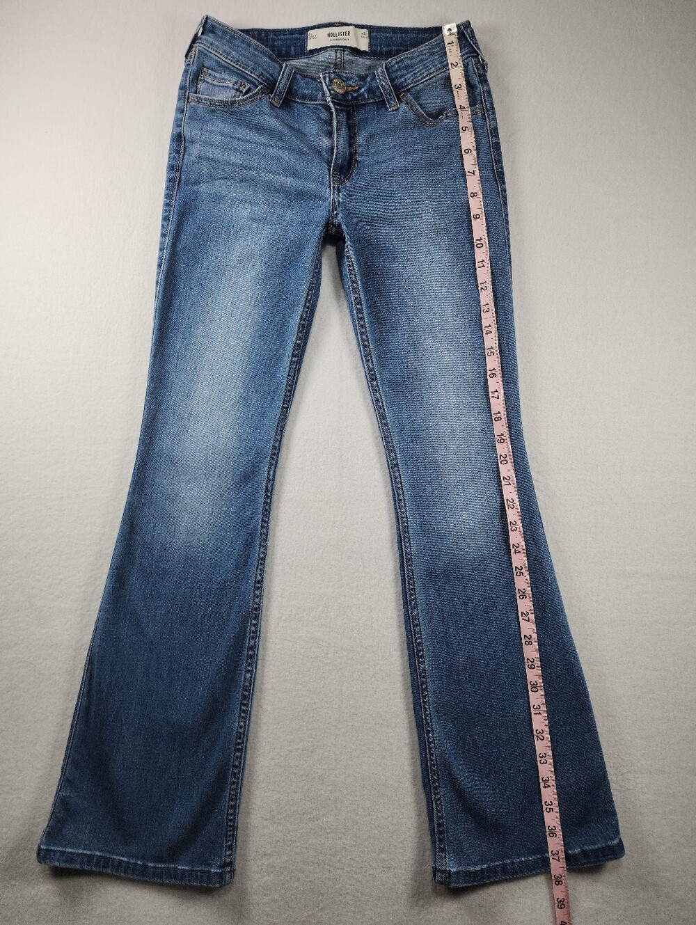 Hollister Low Rise Bootcut Jeans W25 Short Y2K Stretch Denim Back to School - Picture 3 of 13
